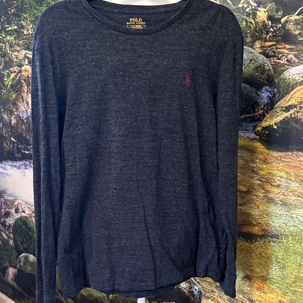 Polo by Ralph Lauren Men's Charcoal Long Sleeve Tee